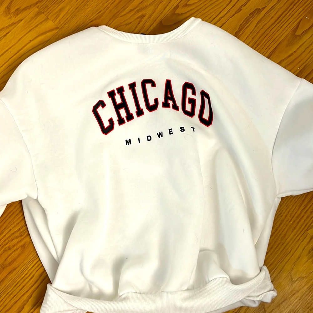 white sweatshirt